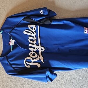 Kansas City Royals Majestic 90's Button UP baseball jersey
